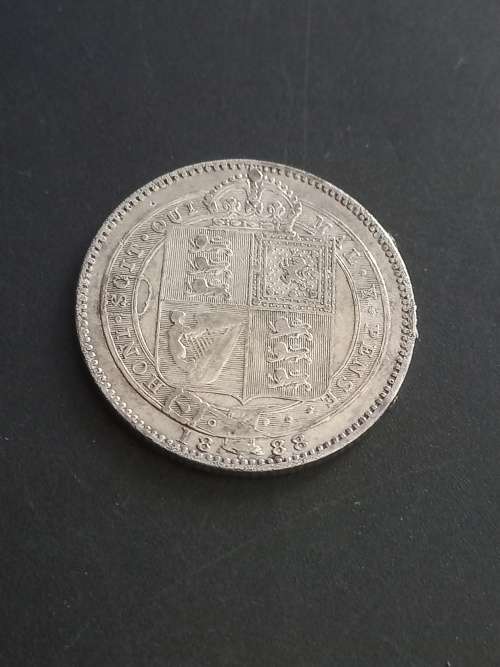 1888 UK Sterling silver shilling