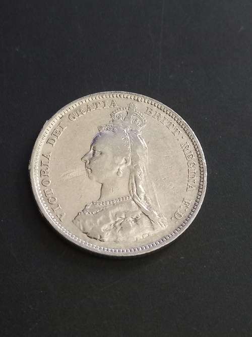 1888 UK Sterling silver shilling