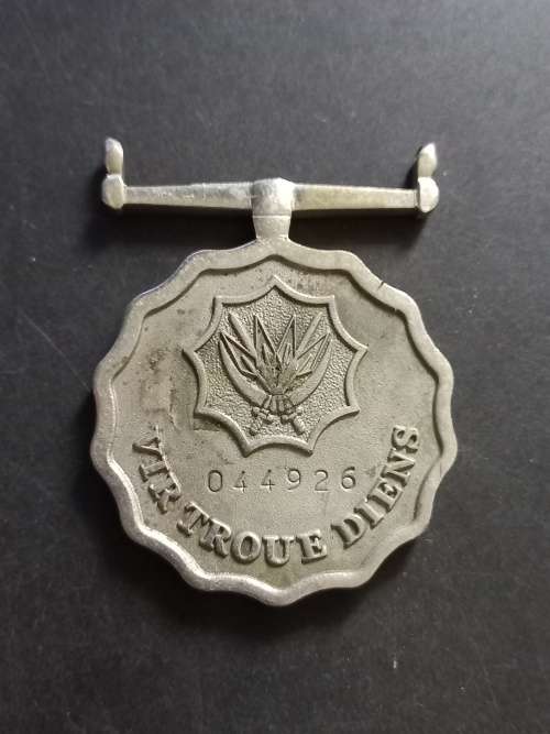 SADF medal. Vir Troue Diens. Issued 044926