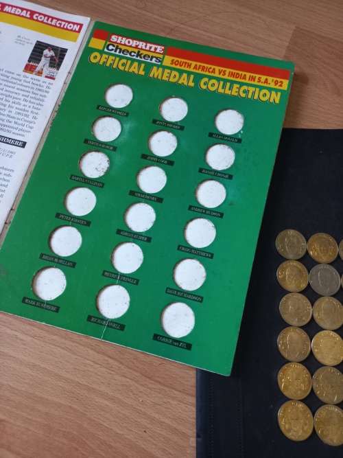 `92 SA Cricket official complete token set with Album. **Scarce** to find a complete set