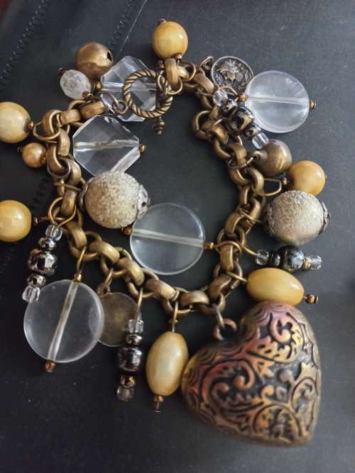 Large lot of costume jewelery in old trinket box