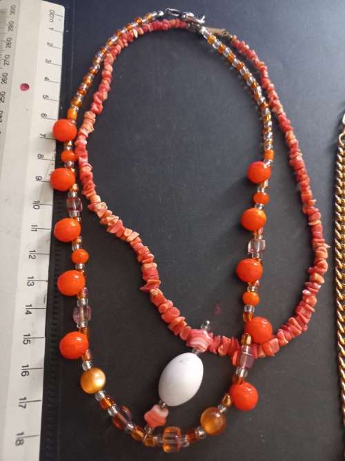 Large lot of costume jewelery in old trinket box