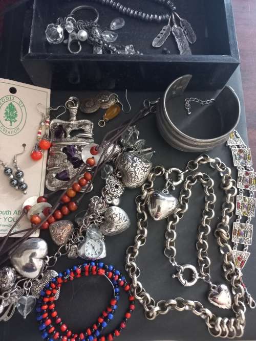 Large lot of Costume jewelery in Trinket box