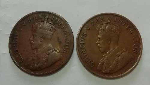 SA Union Pennies 1929 & 1930