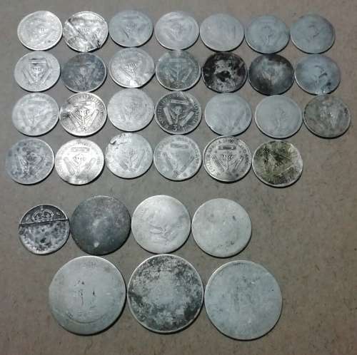 80% Silver SA union coins scrap silver or/and some "fillers" - One bid for the lot