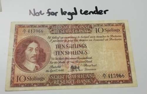 1948 SA reserve bank 10 Shillings a/7
