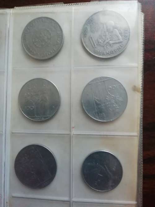 Bickels Coin Album with sleeves and 58 mixed coins.