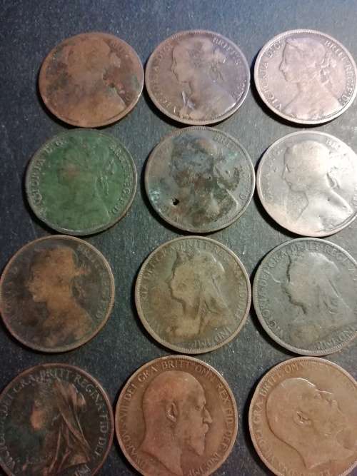 Great britain penny collection.(dates between 1862 - 1939)