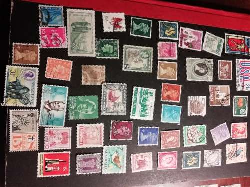 Vintage mixed international stamps.
