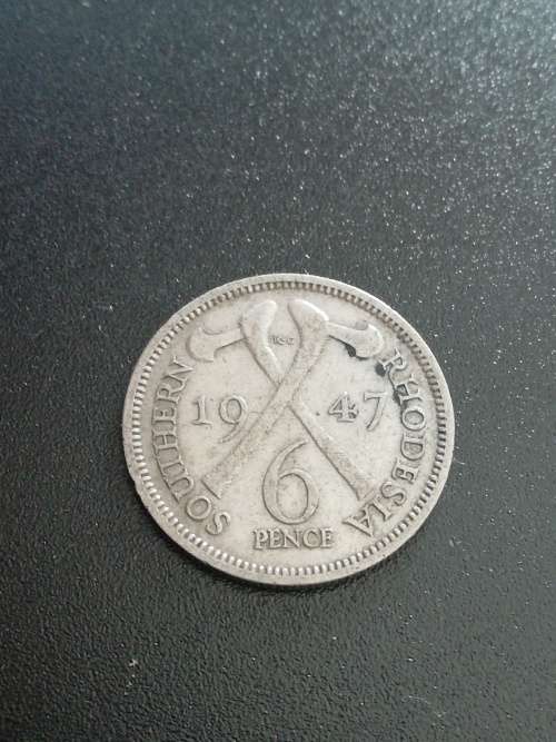 1947 Rhodesia sixpence