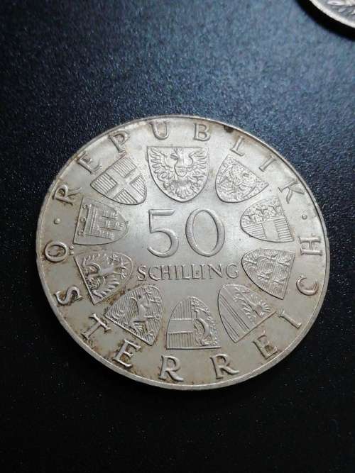 1974 Austria UNC 50 schilling *. 640 Silver* 20grams (Garden Exhibition)