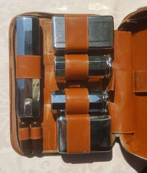 VINTAGE 1950S TWO-TIX CHROME MALE GROOMING KIT MADE IN ENGLAND