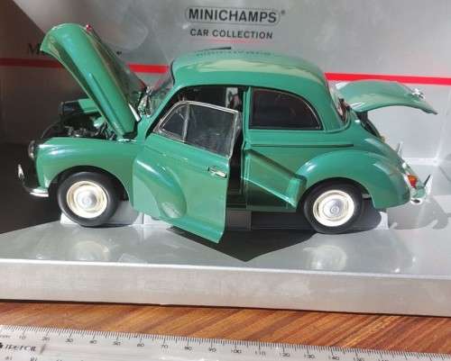 RARE MINICHAMPS LIMITED EDITION 1:18 MORRIS MINOR 2 DOOR 1959 DIE CAST CAR GREEN