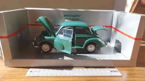 RARE MINICHAMPS LIMITED EDITION 1:18 MORRIS MINOR 2 DOOR 1959 DIE CAST CAR GREEN
