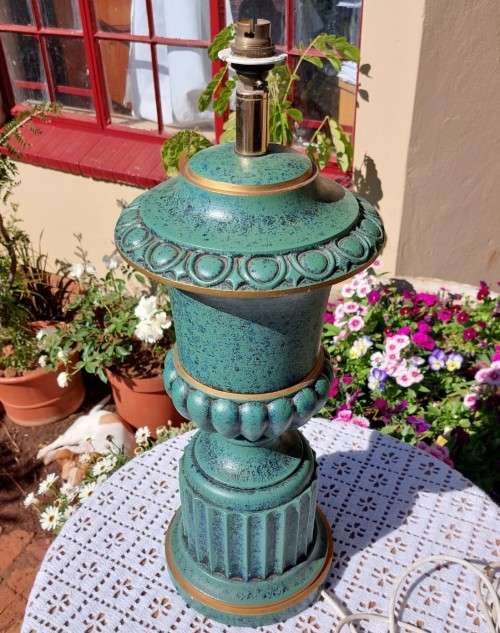LARGE 60CM HIGH THACKWRAY SOUTH AFRICA CERAMIC TABLE LAMP WORKING!