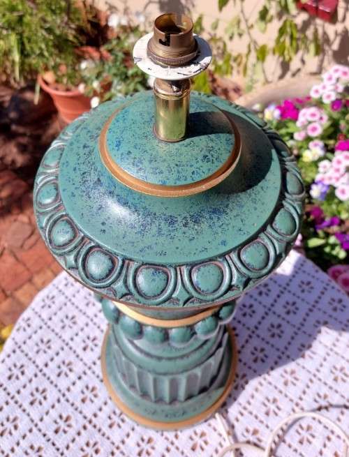 LARGE 60CM HIGH THACKWRAY SOUTH AFRICA CERAMIC TABLE LAMP WORKING!