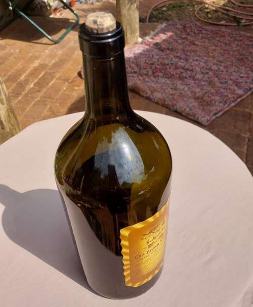 VINTAGE OLD BROWN SHERRY COLLECTORS 3L BROWN AMBER BOTTLE - EMPTY