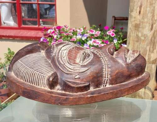 HIGHLY DESIRABLE AFRICAN TIKAR WOODEN MASK HAND CARVED CAMEROON 40CM HIGH