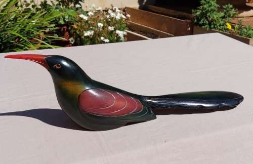 FEATHERS GALLERY KNYSNA LIMITED EDITION NO 1177 WOOD HOOPOE (MALE) OR KAKELAAR HAND CRAFTED