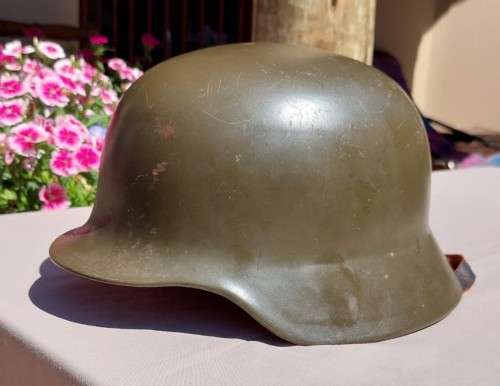 GERMAN M53 POLICE (BGS or Bundesgrenzschutz) STAHLHELM (STEEL HELMET) FROM THE 1950S SIMILAR TO WW2