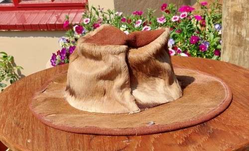 YOU CANNOT FIND THIS ANYMORE A LARGE IMPALA SKIN AND SUEDE HAT