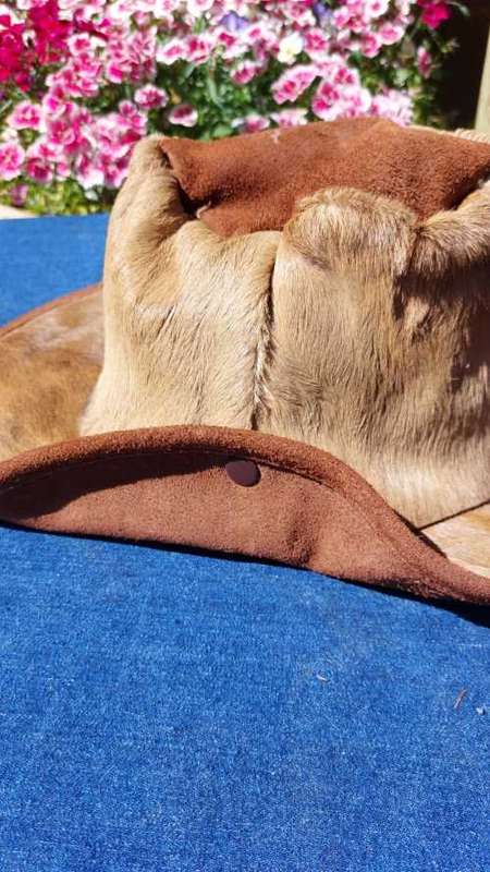 YOU CANNOT FIND THIS ANYMORE A LARGE IMPALA SKIN AND SUEDE HAT