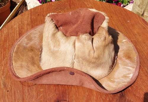 YOU CANNOT FIND THIS ANYMORE A LARGE IMPALA SKIN AND SUEDE HAT