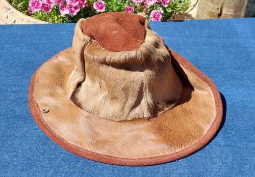 YOU CANNOT FIND THIS ANYMORE A LARGE IMPALA SKIN AND SUEDE HAT