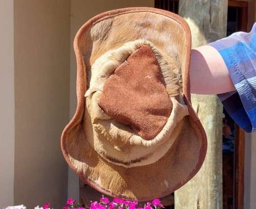 YOU CANNOT FIND THIS ANYMORE A LARGE IMPALA SKIN AND SUEDE HAT