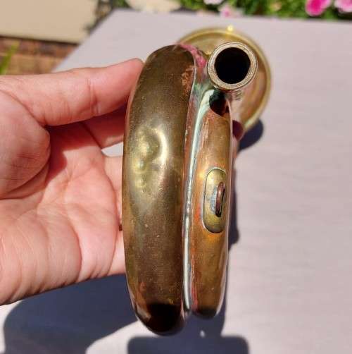 MILITARY TYPE ANTIQUE COPPER AND BRASS BUGLE BY JOHN GREY AND SONS  LONDON - NO MOUTHPIECE
