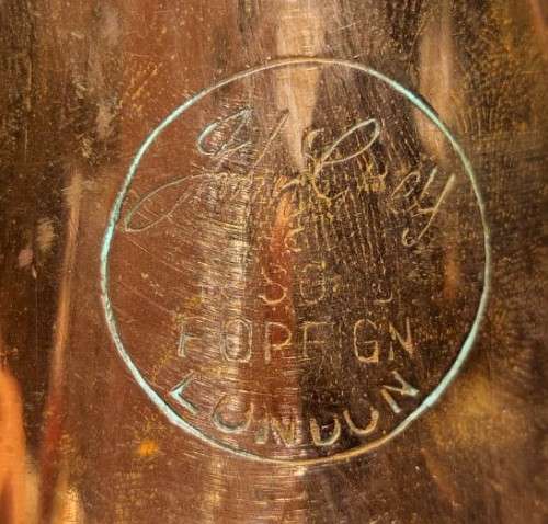 MILITARY TYPE ANTIQUE COPPER AND BRASS BUGLE BY JOHN GREY AND SONS  LONDON - NO MOUTHPIECE