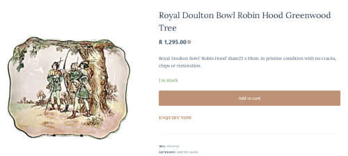 RARE (1914-1967) ROYAL DOULTON ROBIN HOOD UNDER THE GREENWOOD TREE GREEN WAVY EDGE PLATE  D6341