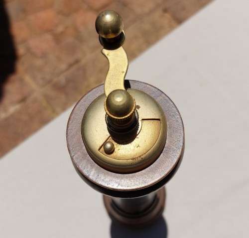 VINTAGE FLORENTIA ITALY MAP WOOD AND BRASS PEPPER GRINDER