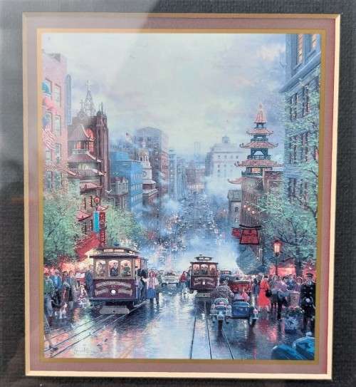 THOMAS KINKADE (1958-2012) CITY BY THE BAY SET OF 3 INSPIRATIONAL PRINTS WITH CERTIFICATE OF AUTHENT