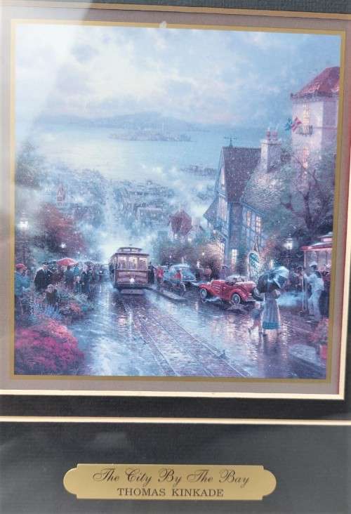 THOMAS KINKADE (1958-2012) CITY BY THE BAY SET OF 3 INSPIRATIONAL PRINTS WITH CERTIFICATE OF AUTHENT