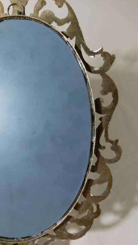 ITALIAN MADE VINTAGE OVAL BRASS MIRROR FRAME