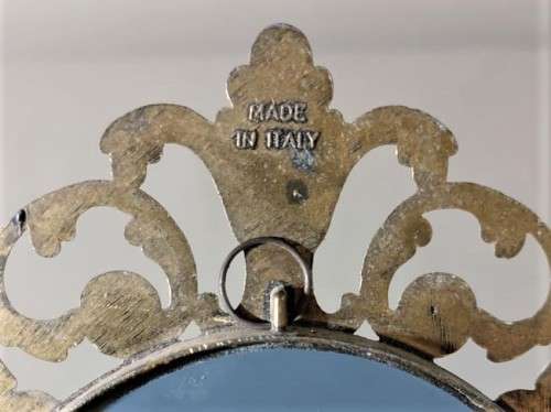 ITALIAN MADE VINTAGE OVAL BRASS MIRROR FRAME