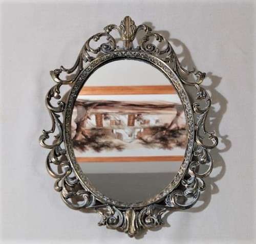 ITALIAN MADE VINTAGE OVAL BRASS MIRROR FRAME