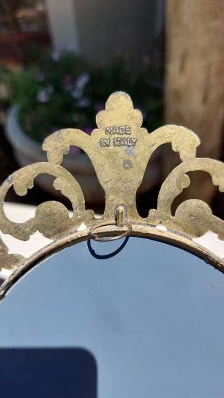 ITALIAN MADE VINTAGE OVAL BRASS MIRROR FRAME