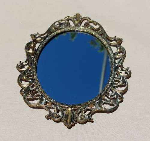 ITALIAN MADE VINTAGE OVAL BRASS MIRROR FRAME