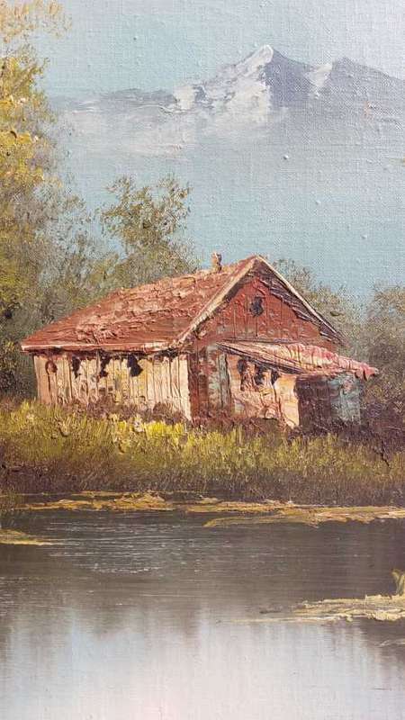 COLORFUL B AUSTIN ORIGINAL LANDSCAPE OIL PAINTING LARGE 96CM W 66CM H