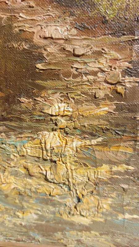 COLORFUL B AUSTIN ORIGINAL LANDSCAPE OIL PAINTING LARGE 96CM W 66CM H