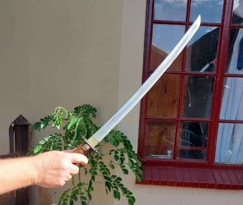 SAMURAI WAKIZASHI SWORD WITH WOODEN SCABBARD WELL MADE BUT WITH BLUNTED BLADE MADE IN JAPAN