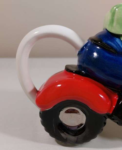 PRICE KENSINGTON ENGLAND POTTERIES RETRO MOTORBIKE AND RIDER CERAMIC TEAPOT