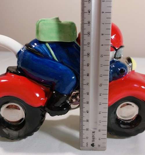PRICE KENSINGTON ENGLAND POTTERIES RETRO MOTORBIKE AND RIDER CERAMIC TEAPOT