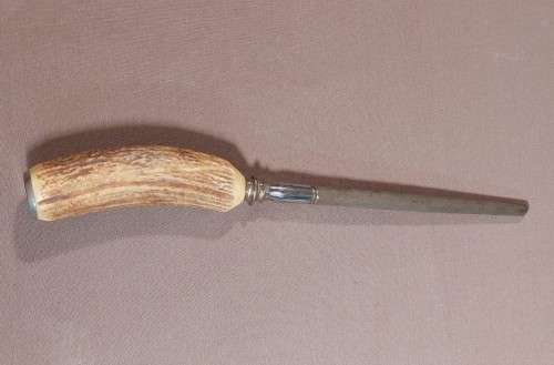 GENUINE STAG ANTLER HANDLE 3 PIECE CARVING SET MADE BY LEWIS ROSE and CO IN SHEFFIELD ENGLAND 1950S