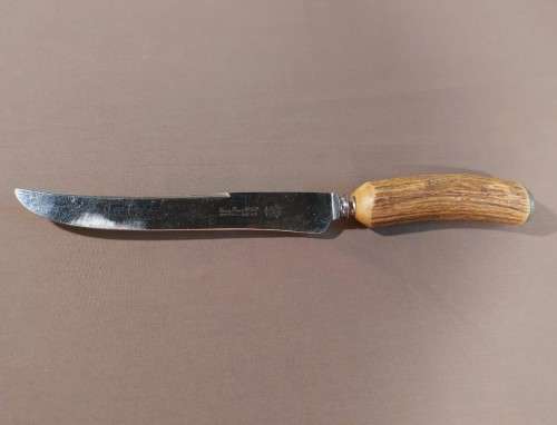 GENUINE STAG ANTLER HANDLE 3 PIECE CARVING SET MADE BY LEWIS ROSE and CO IN SHEFFIELD ENGLAND 1950S