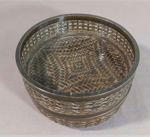 CHINESE WOVEN BAMBOO TIFFIN (FOOD) BASKET WITH 3 COMPARTMENTS