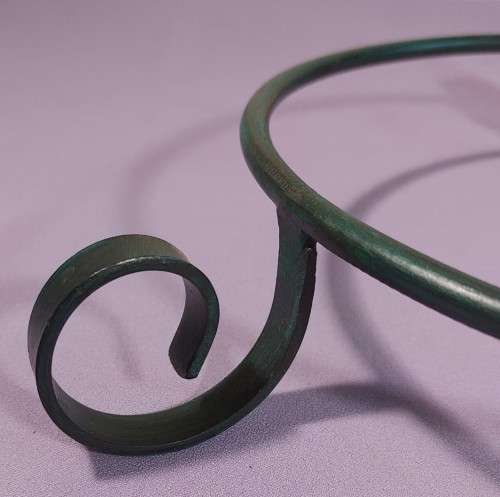 AWESOME LARGE 40CM DIAMETER NGWENYA GLASS BOWL ON A WROUGHT IRON BASE