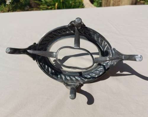 ANTIQUE EARLY 1900S HARRISON FISCHER SHEFFIELD ENGLAND SILVERPLATED TEAPOT ON STAND